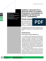 Análisis y Discusión de La Gerencia Sobre Los Estados Financieros Consolidados No Auditados de Ferreycorp S.A.A. y Subsidiarias Primer Trimestre 2019