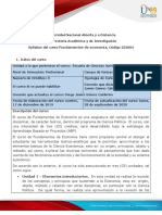 Syllabus Del Curso de Fundamentos de Economía PDF