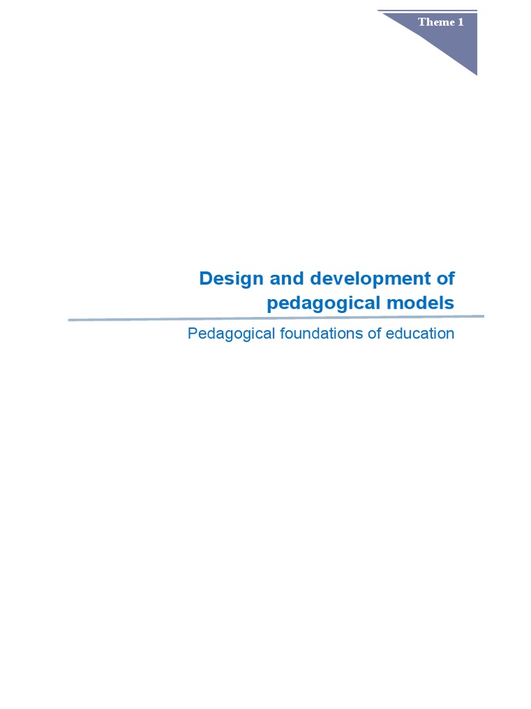 Design and Development of Pedagogical Models | PDF | Career & Growth