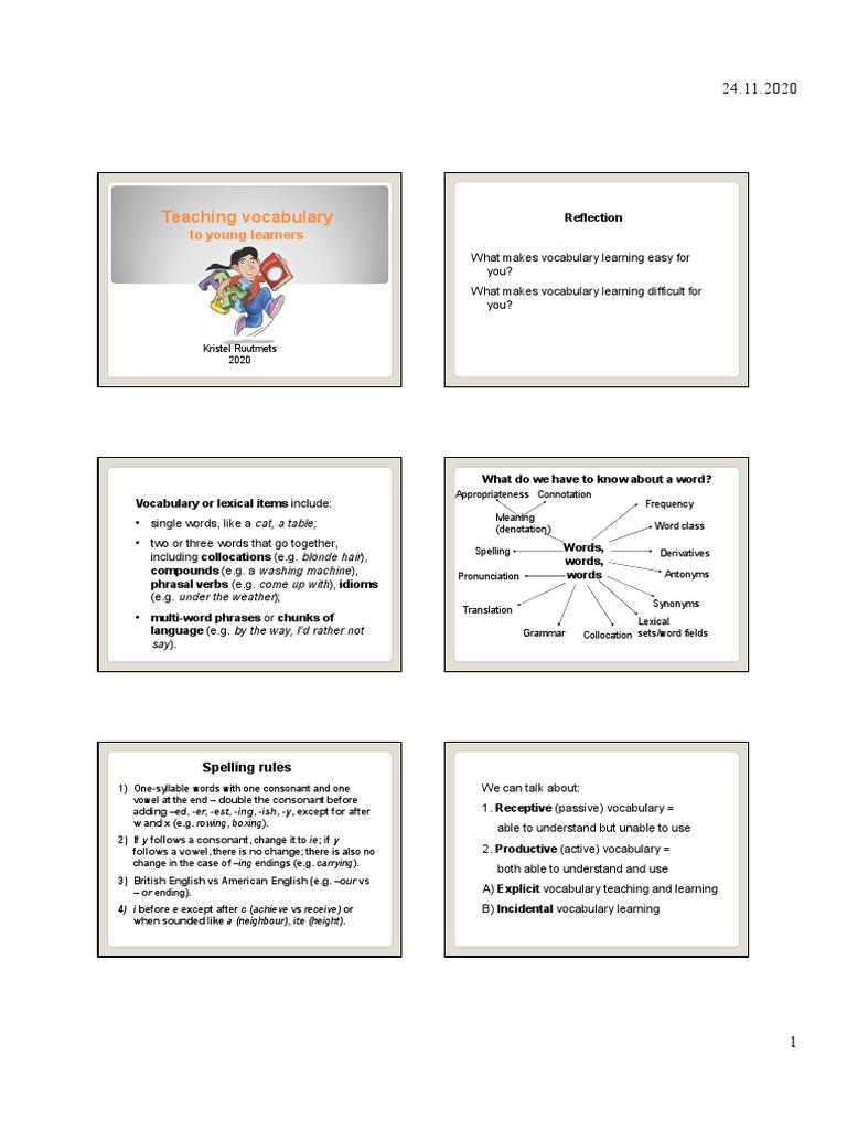 Teaching Vocabulary to Young Learners | PDF | Mnemonic | Vocabulary