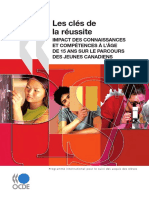 Les Clés de La Réussite: Impact Des Connaissances Et Compétences À L'Âge de 15 Ans Sur Le Parcours Des Jeunes Canadiens