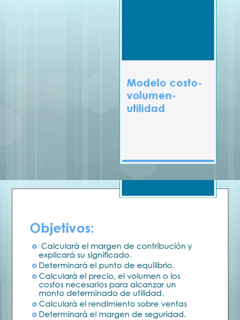 Modelo Costo Volumen Utilidad Pdf Pdf Costo Utilidad