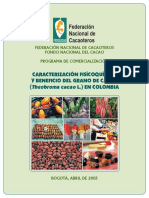 Caracterización Fisícoquímica y Beneficio Del Grano de Cacao (Theobroma Cacao L.) en Colombia PDF