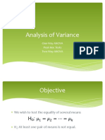 Analysis of Variance: One-Way ANOVA Post-Hoc Tests Two-Way ANOVA