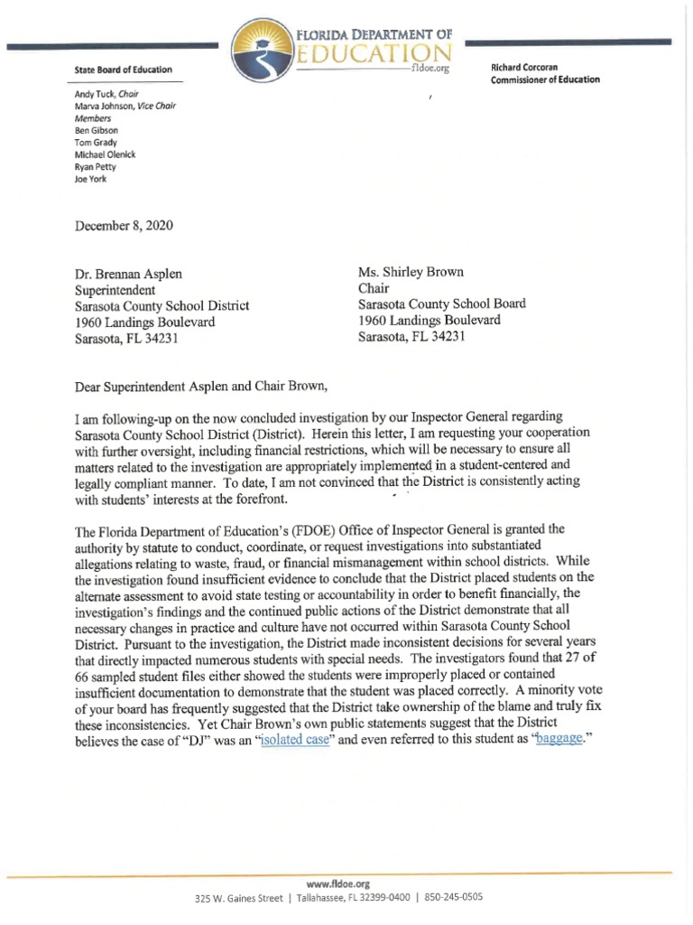 Corcoran Letter | PDF