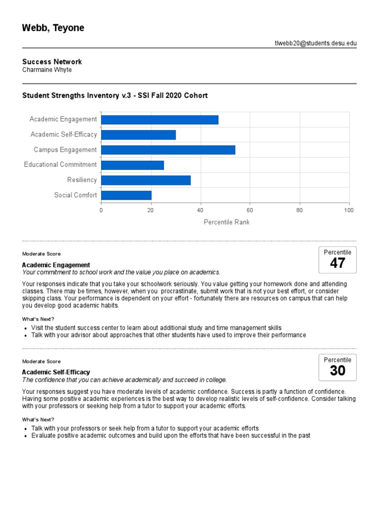 Student Strengths Inventory Analysis | PDF | Psychological Resilience ...