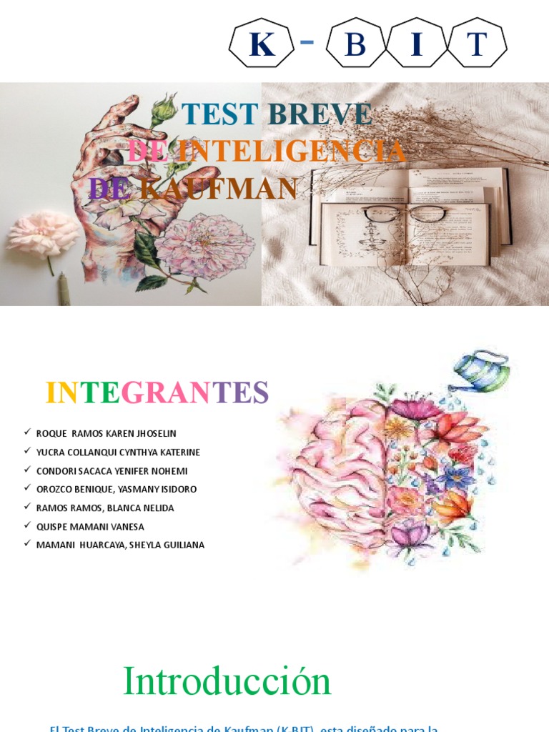 Test K-BIT: Evaluación de Inteligencia | PDF | Inteligencia | Cociente ...