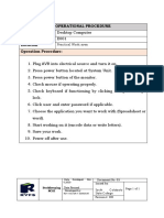 Operational Procedure Equipment Type Desktop Computer Equipment Code E001 Location Operation Procedure