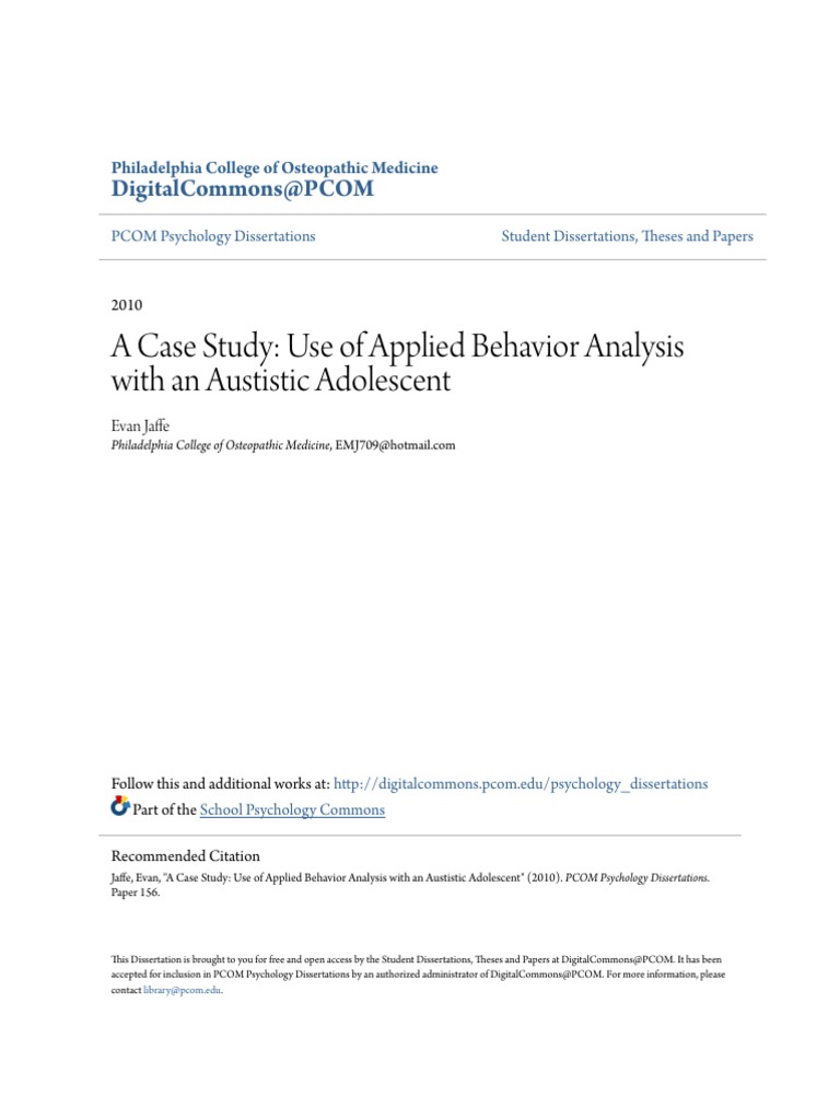 ABA Techniques for Autistic Adolescents | PDF | Autism | Theory Of Mind