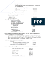 Cash and Cash Equivalents Sample Problems PDF