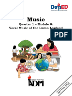 Music: Quarter 1 - Module 8: Vocal Music of The Luzon Lowland