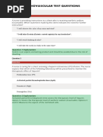 Cardiovascular Test Questions: "I Will Observe The Color of My Urine and Stool"