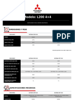 Especificaciones Técnicas Mitsubishi L200 4&#215 4