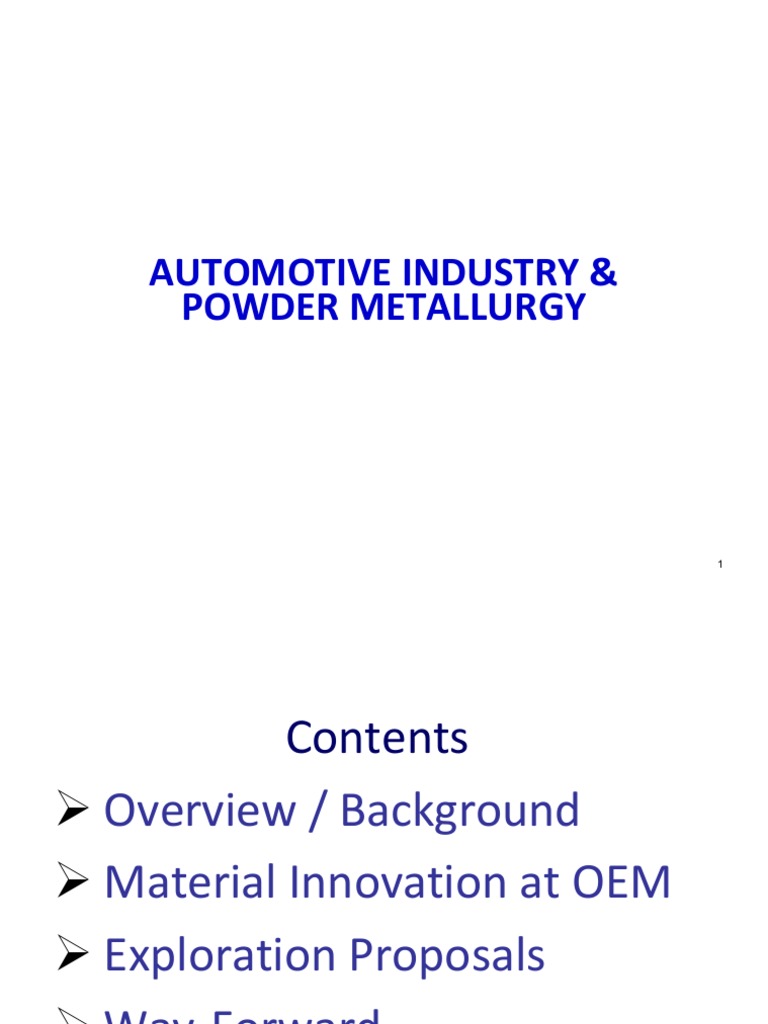 Powder Metallurgy in Automotive Design | PDF | Casting (Metalworking ...