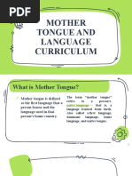 Mother Tongue and Language Curriculum