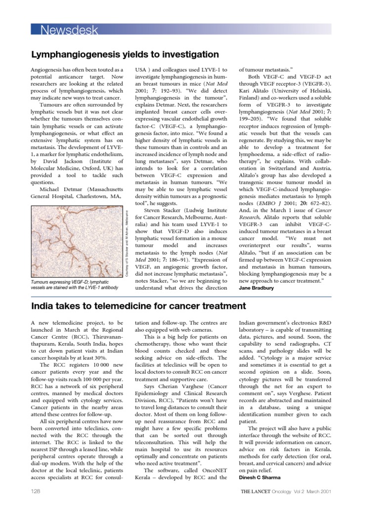 Lymphangiogenesis Yields To Investigation | PDF | Vascular Endothelial ...