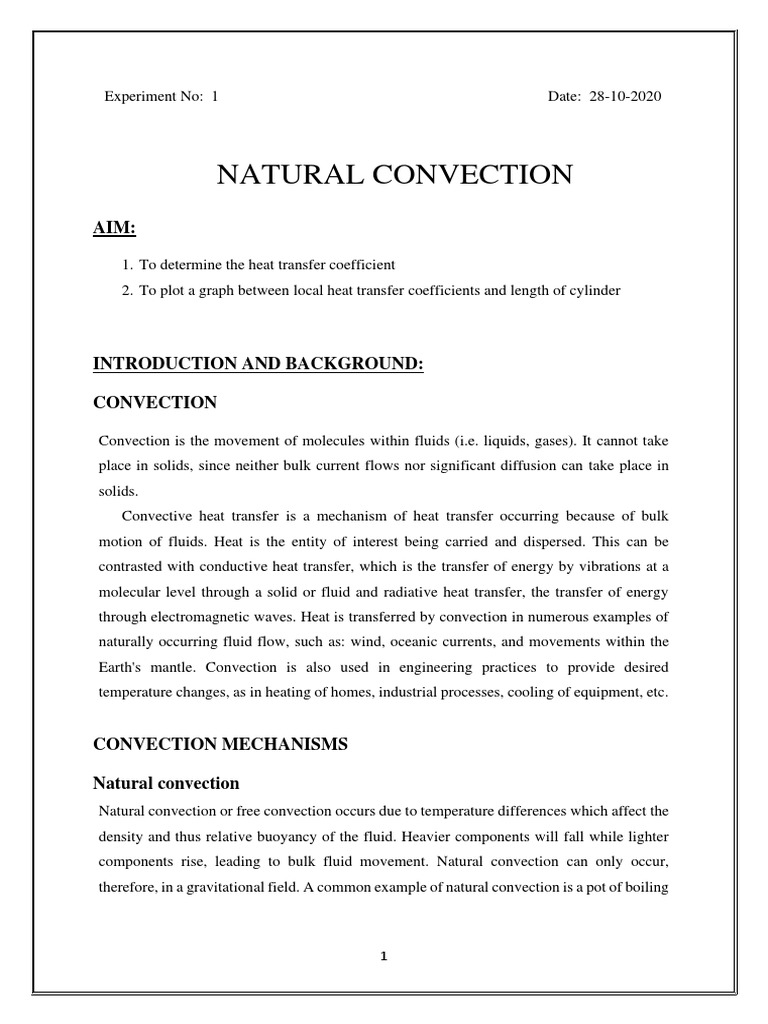 Natural Convection Lab Manual | PDF | Convection | Heat Transfer