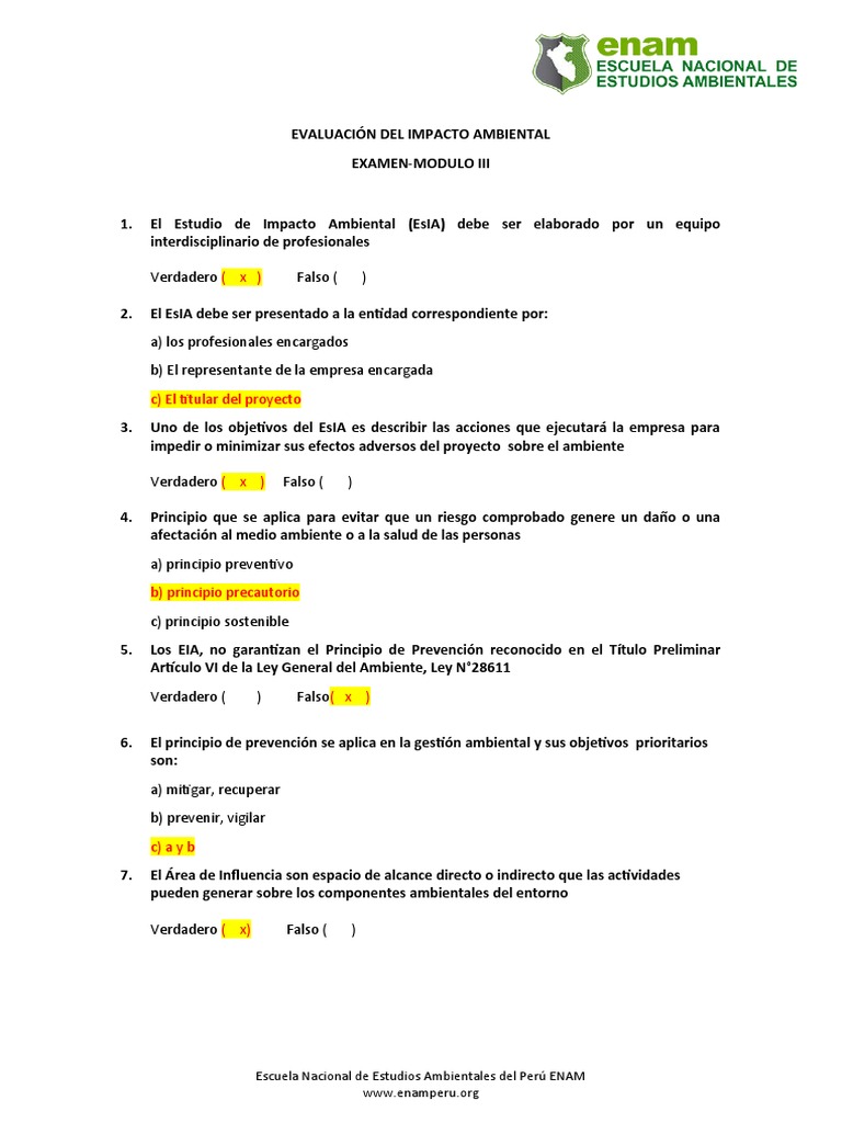 Examen de Evaluación de Impacto Ambiental | PDF