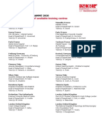 Neuroradiology - List of Available Training Centres: Scholarship Programme 2020