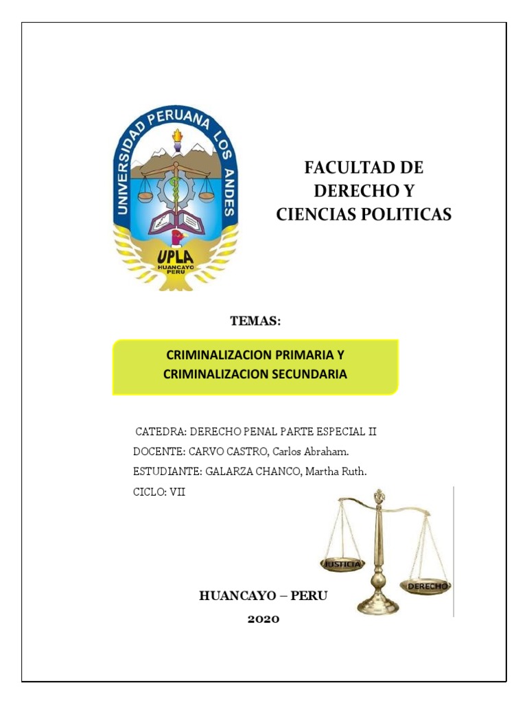 Criminalización Primaria y Secundaria | PDF | Castigos | Derecho penal
