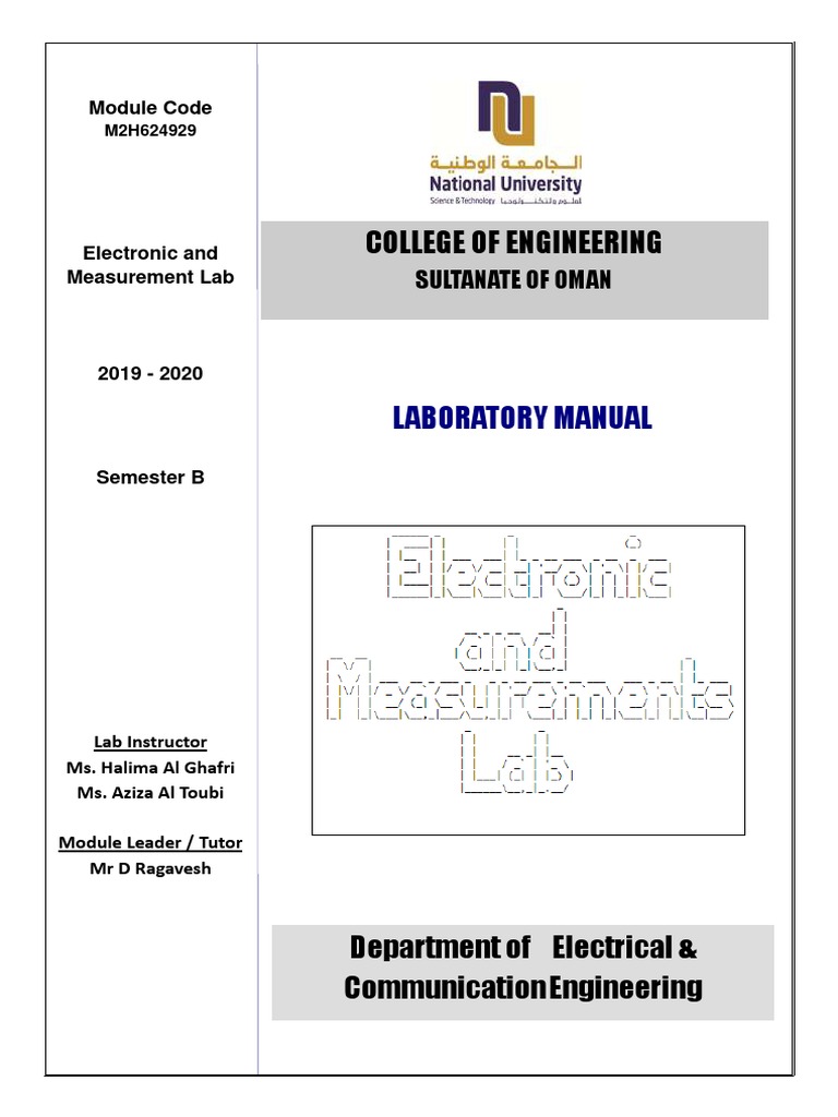 Lab Handbook PDF PDF Amplifier Operational Amplifier