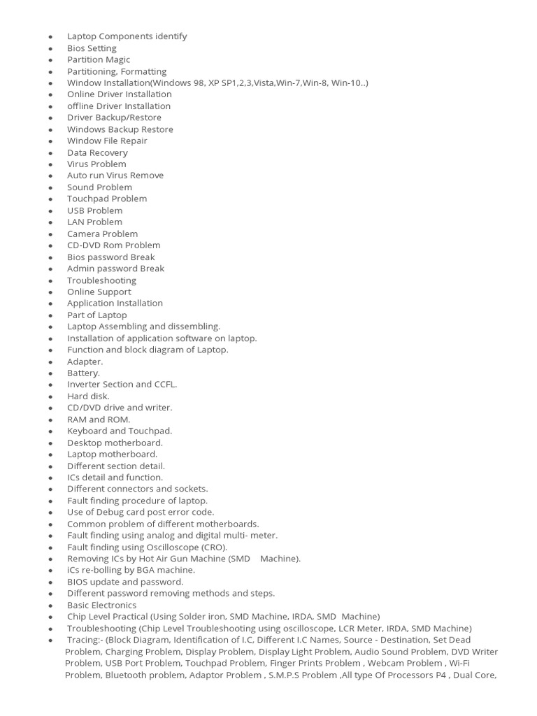 Expert Service Laptop Components Identify Pdf Laptop Bios