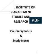 Pillai Institute of Management Studies and Research Course Syllabus & Study Notes