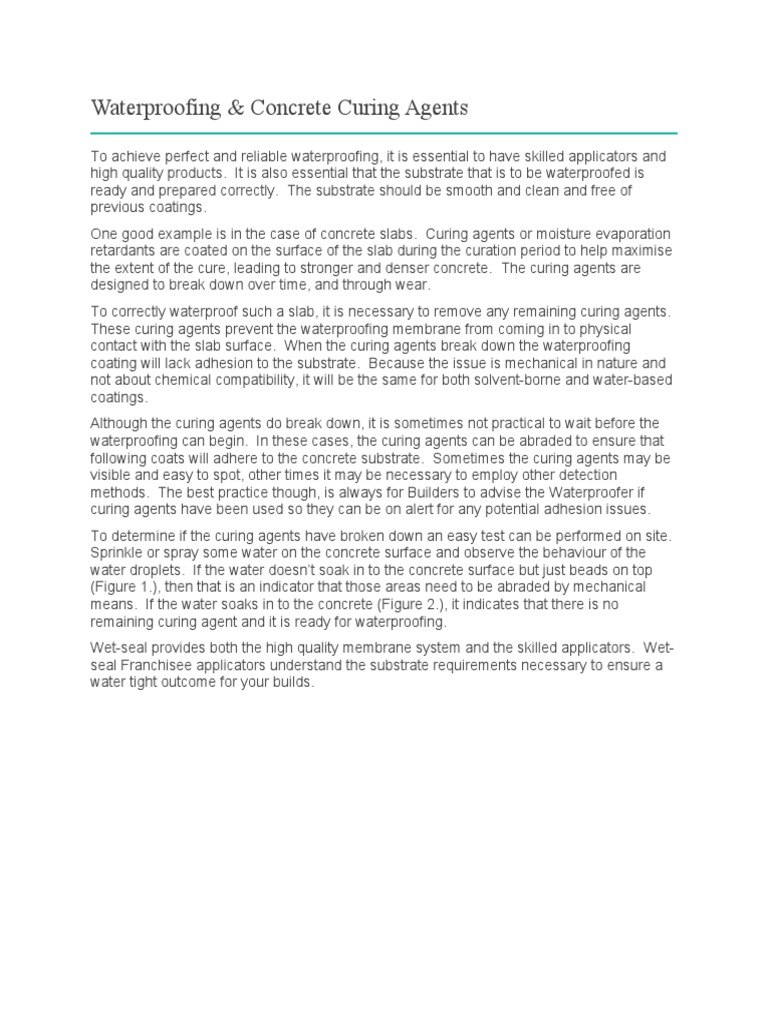 Waterproofing & Concrete Curing Agents PDF