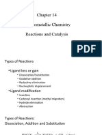 Organometallic Chemistry Reactions and Catalysis