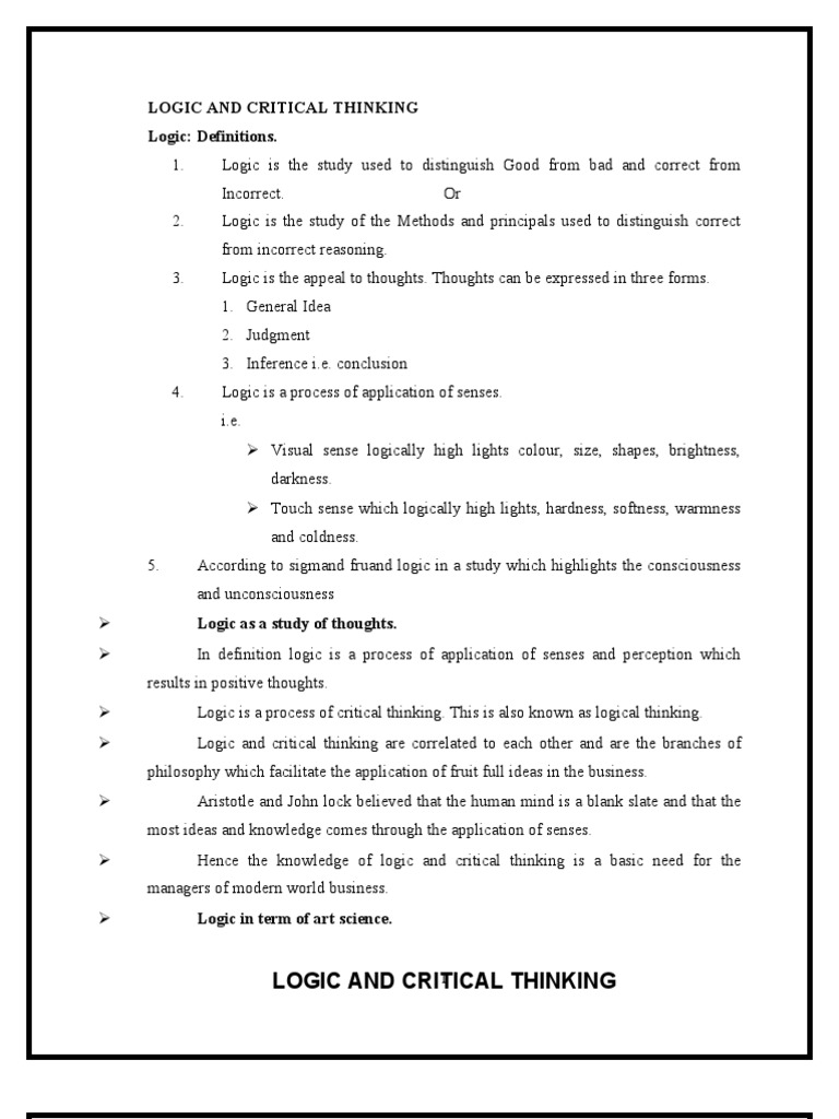 Logic and Critical Thinking Overview | PDF | Fallacy | Argument