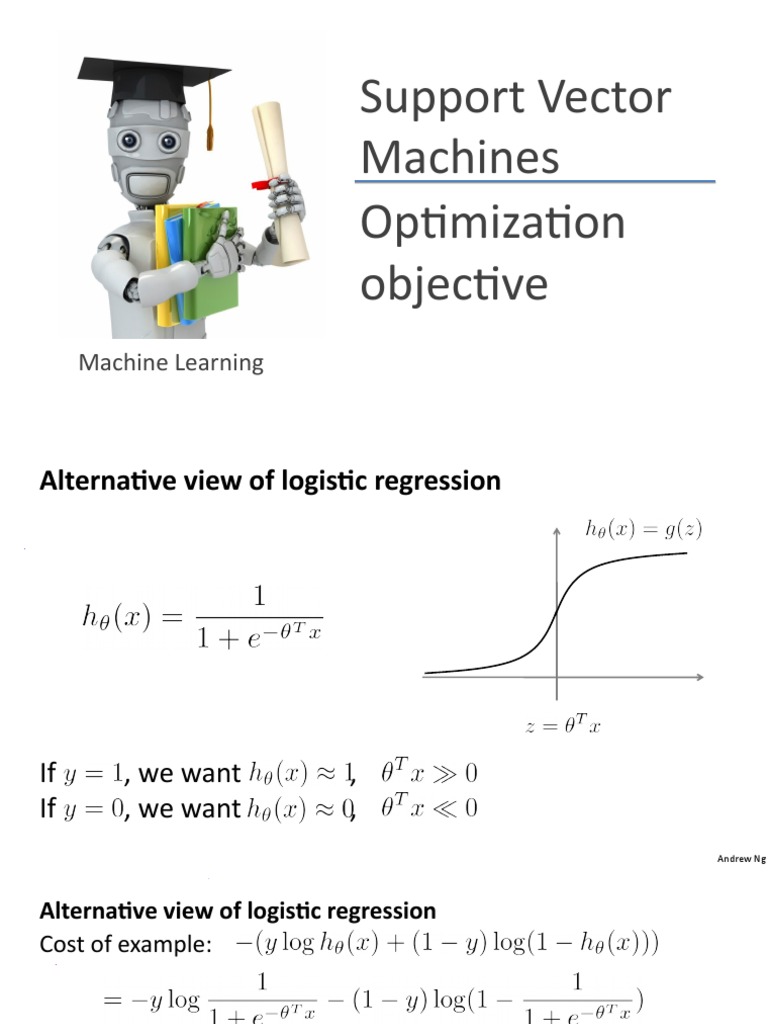 Support Vector Machines Optimization Objective: Machine Learning | PDF ...