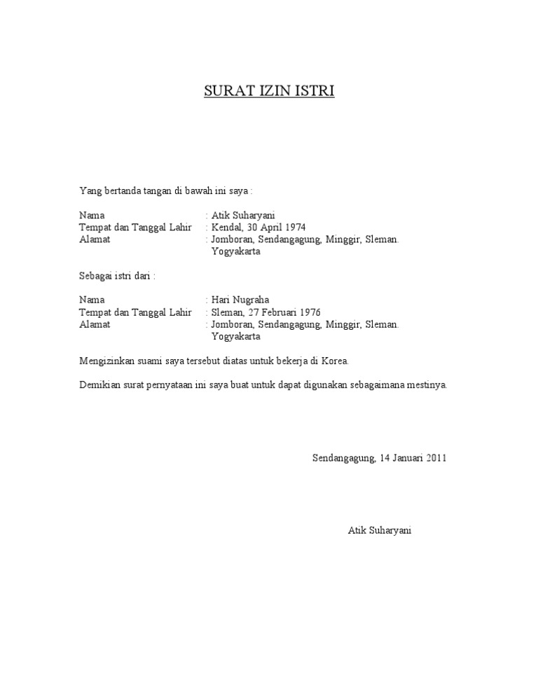 Surat Izin Istri Selama periode larangan tersebut masyarakat dilarang bepergian dan melakukan mobilitas ke.