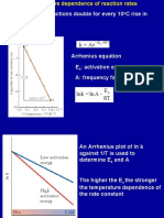Typically Rates of Reactions Double For Every 10 C Rise in Temperature