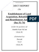 Project Report: Establishment of Land Acquisition, Rehabilitation and Resettlement Authority (Sec 51-74)