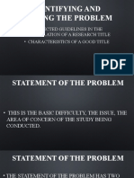 Statement of The Problem