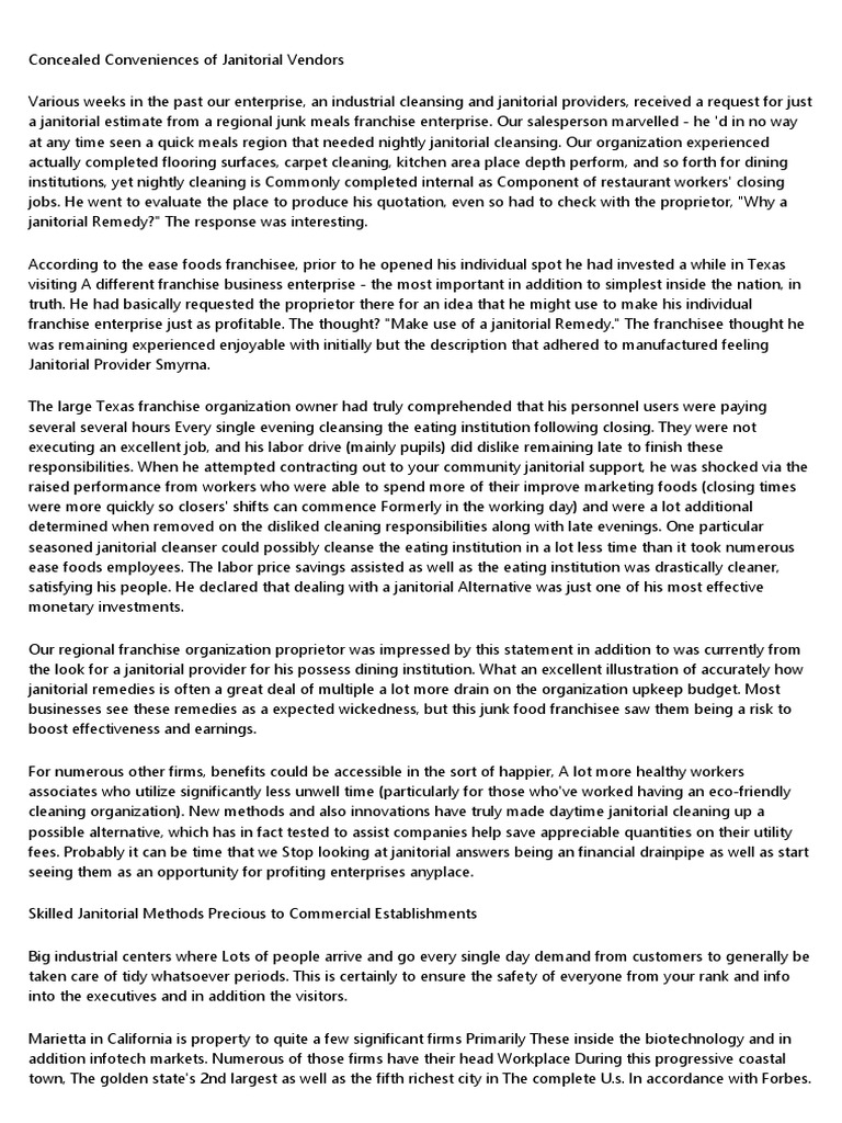 195288hidden Conveniences of Janitorial Vendors PDF