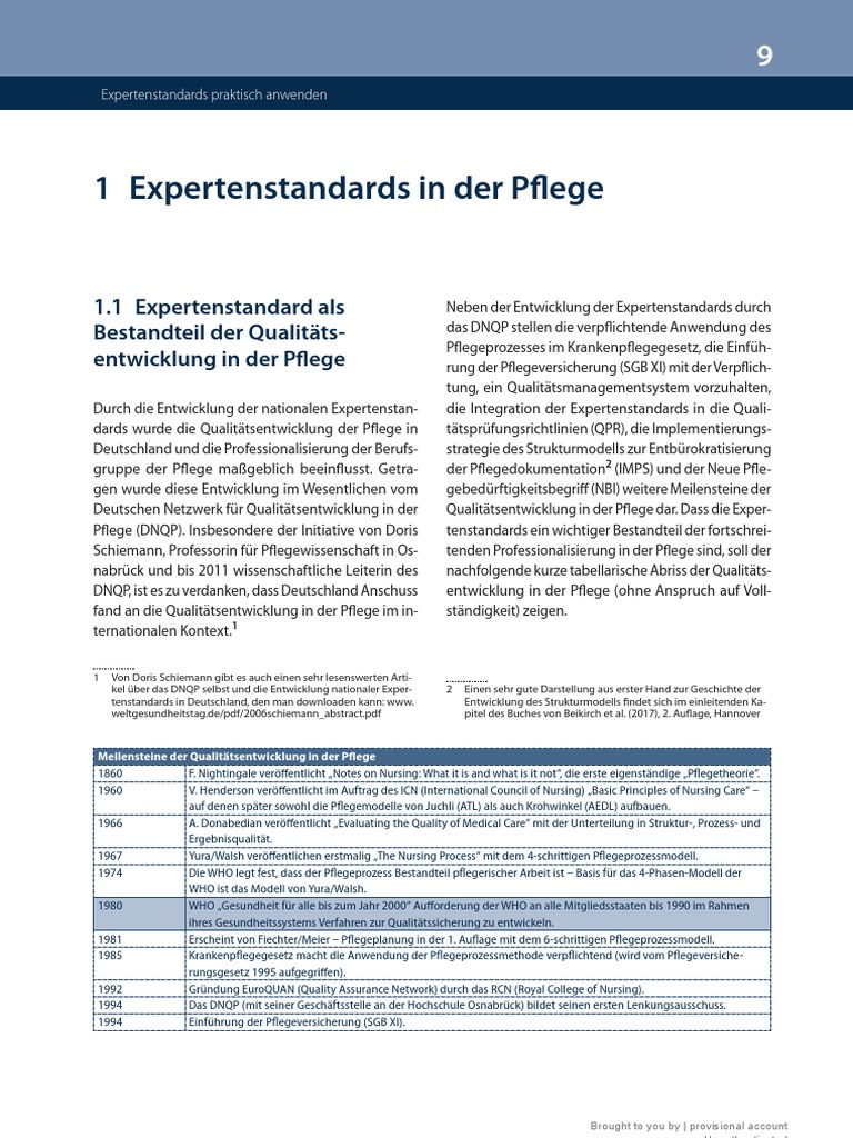 1 Expertenstandards in Der Pflege 2019 | PDF