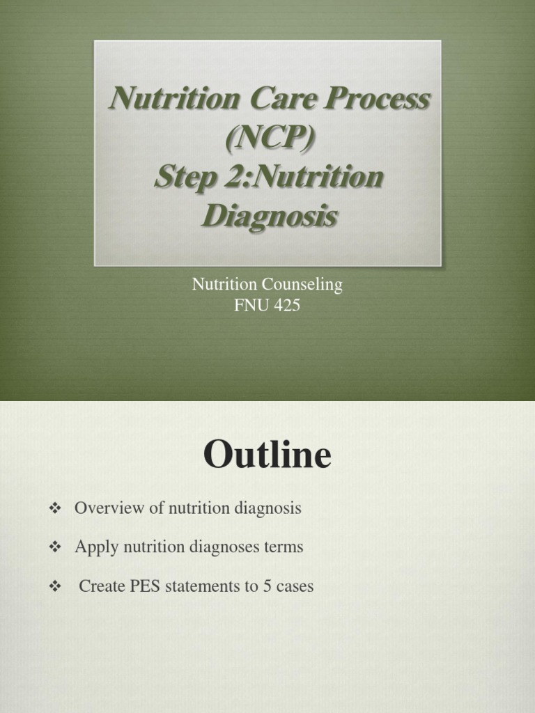 Nutrition Diagnosis and PES Statements Guide | PDF | Medical Diagnosis ...