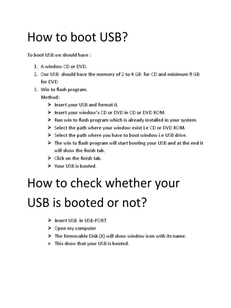 How To Boot USB | PDF