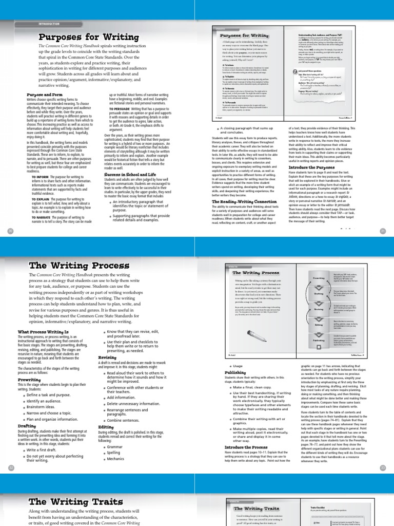 Writing Purposes for Grade 6 Students | PDF | Essays | Narrative