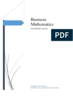 Business Mathematics: Foundation Course