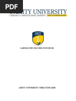 Laboratory Record Note Book: Amity University Chhattisgarh