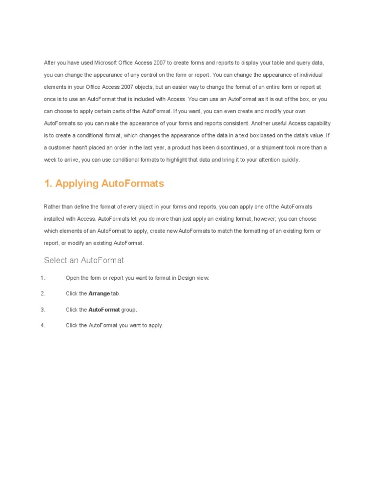 Customizing Forms in Access 2007 | PDF | Dialog Box | Screenshot