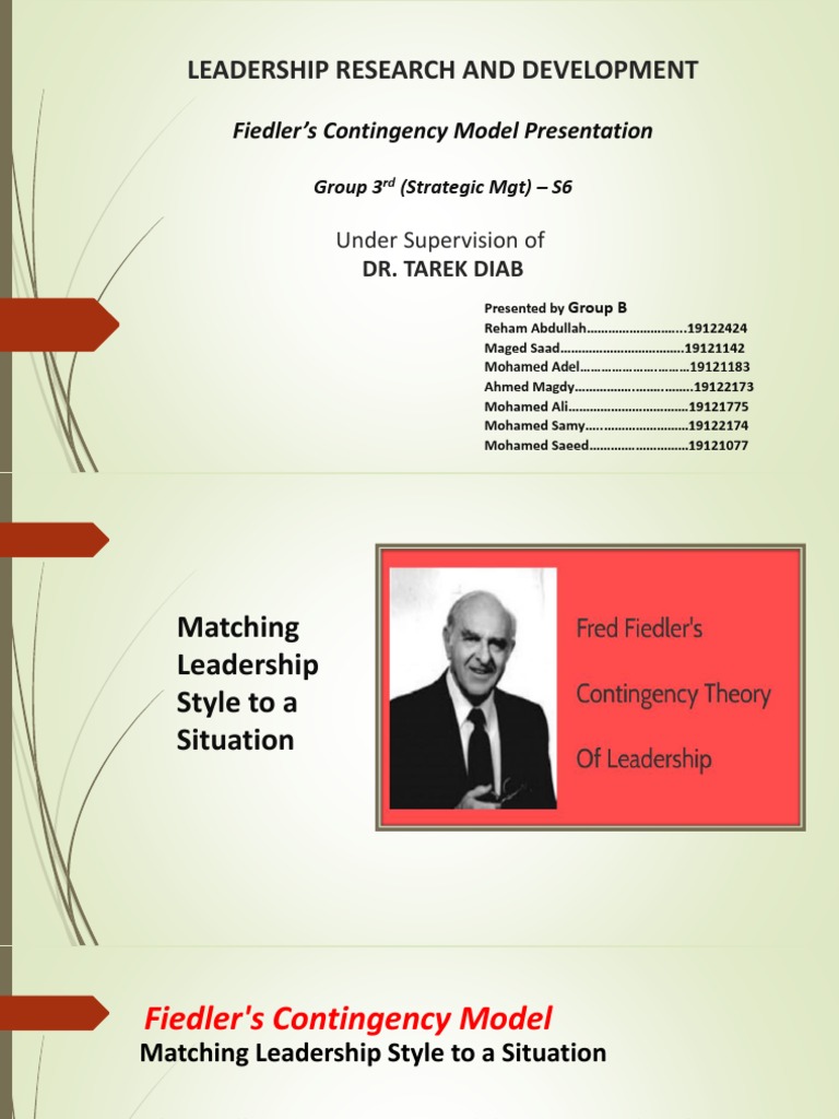 Fiedler's Contingency Model Explained | PDF | Systems Psychology ...