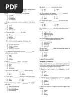 English Proficiency Test. QUESTIONNAIRE. EDITED