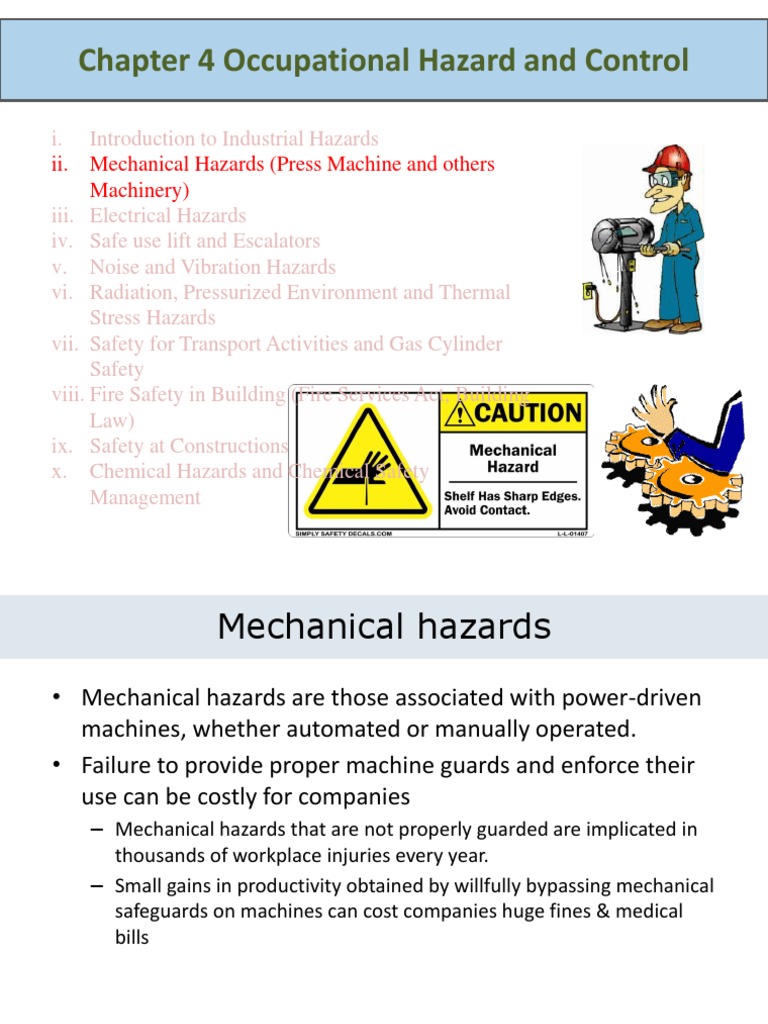 Chapter 4.2 Mechanical Hazards | PDF | Machines | Personal Protective ...