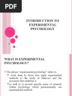 Introduction To Experimental Psychology