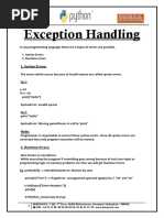 Exception Handling: 1. Syntax Errors