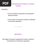 Conversion of A Hexadecimal Number To A Binary Number: Method 1