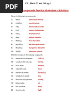 Naming Ionic Compounds Practice Worksheet - Solutions